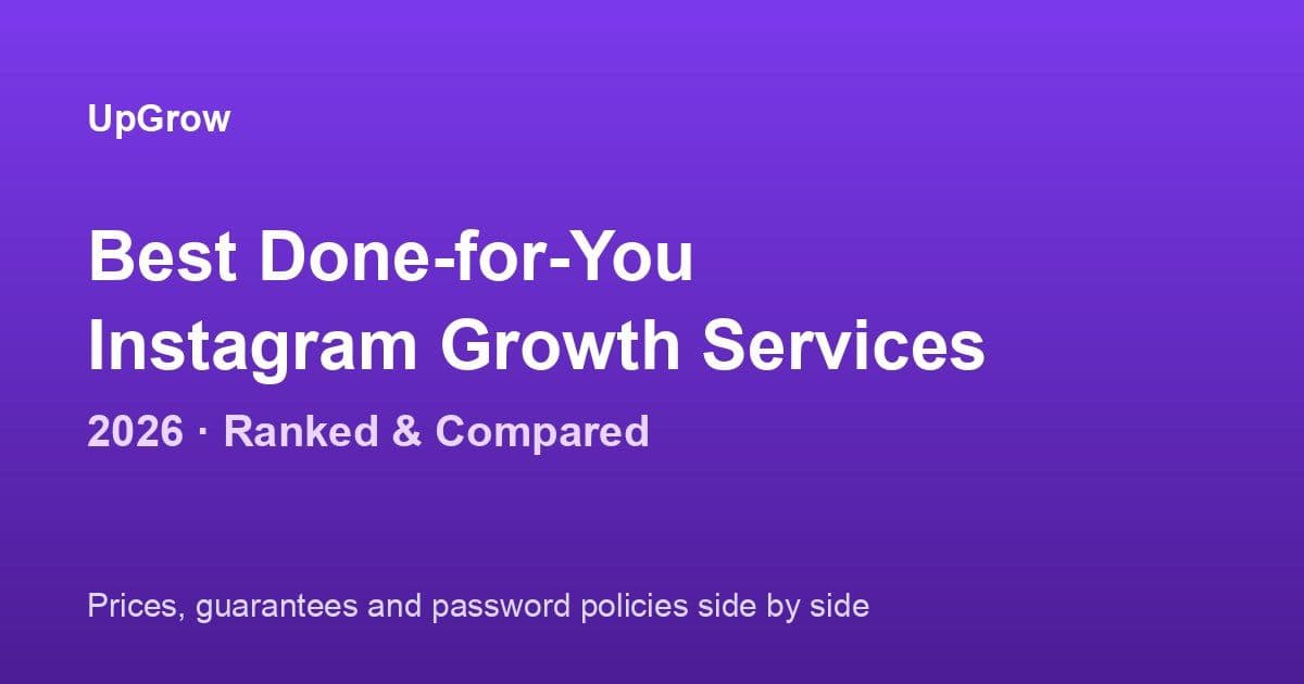 Best Done-for-You Instagram Growth Services in 2026 (Ranked & Compared)