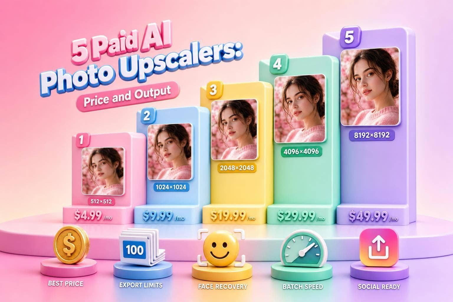 5 Paid AI Photo Upscalers: Price and Output