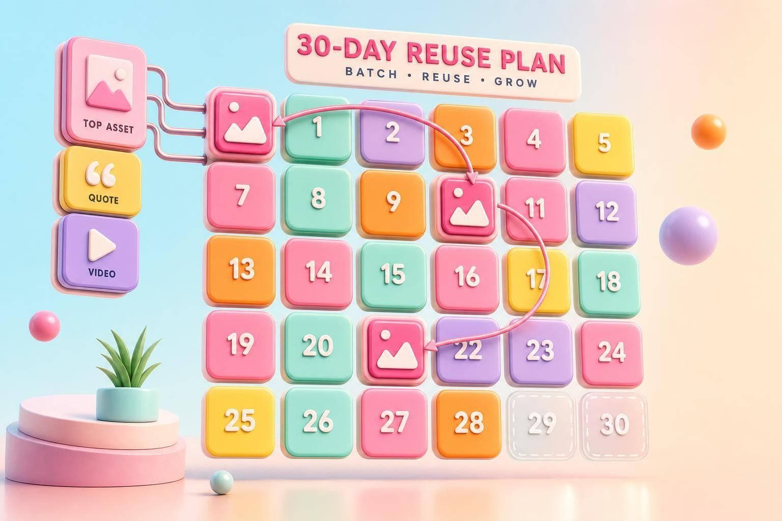 Instagram Content Batching: 30-Day Reuse Plan