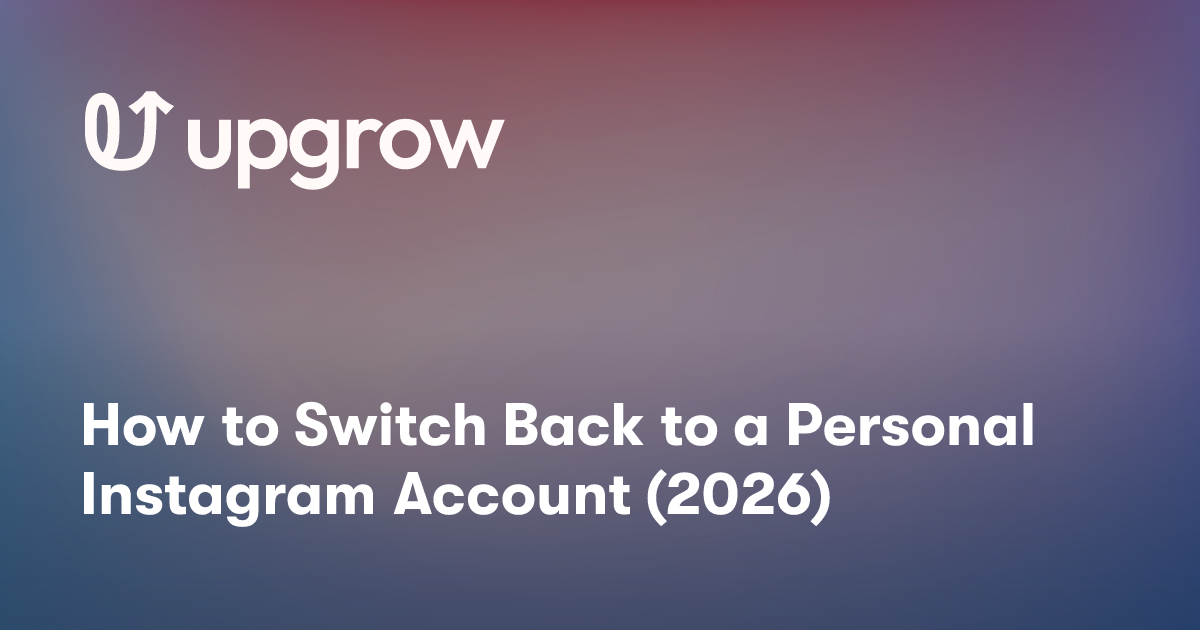How to Switch Back to a Personal Instagram Account (2026)